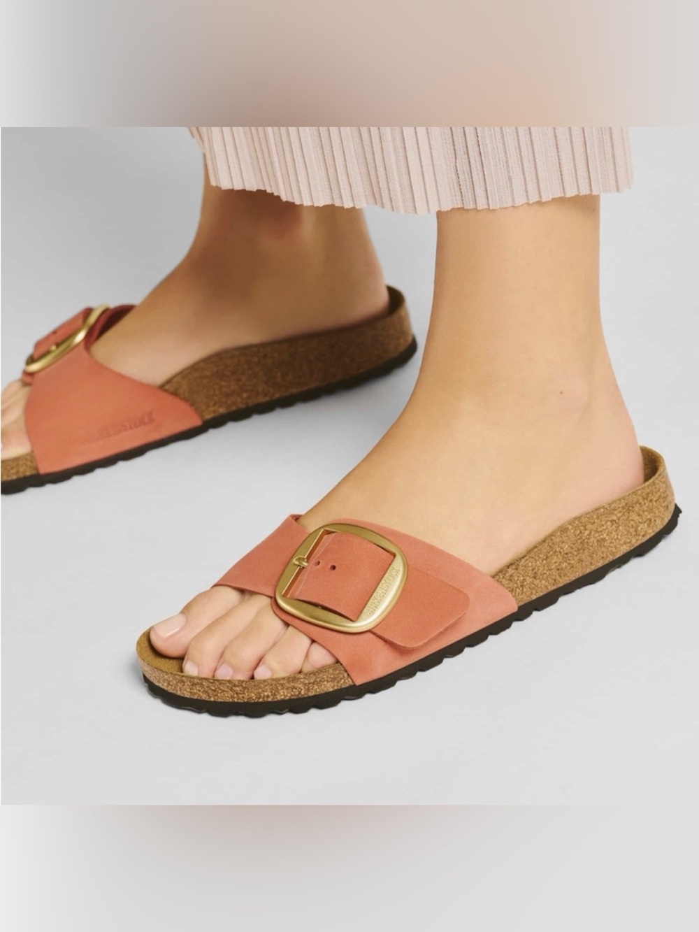 Birkenstock Madrid Big Buckle Sandals - Coral/Orange